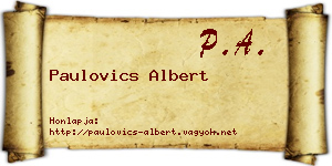 Paulovics Albert névjegykártya